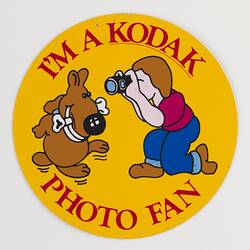 Sticker - Kodak Australasia Pty Ltd, 'I'm a Kodak Photo Fan', Dog, circa 1980s