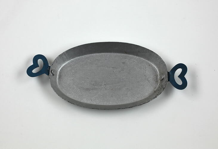 Toy oval silver tray.