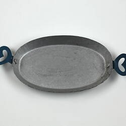 Toy oval silver tray.