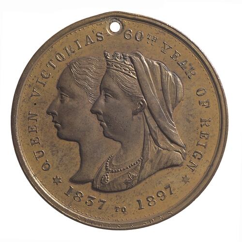 Medal - Diamond Jubilee of Queen Victoria, Shire of Gisborne, Victoria, Australia, 1897