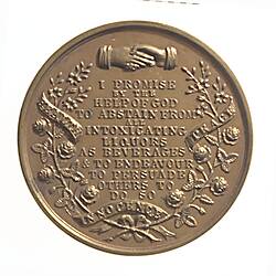 Medal - St Andrew's Band of Courage Total Abstinence, St Andrews Band of Hope, New South Wales, Australia, pre 1903