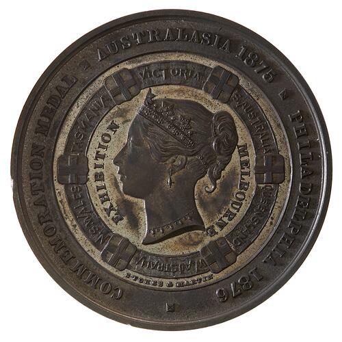 Medal - Melbourne 1875 for Philadelphia Centennial Exhibition Commemorative, 1875-6 AD