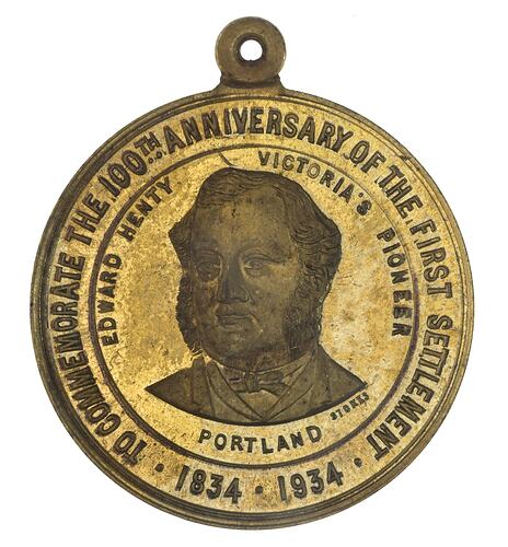 Medal - Centenary Settlement of Portland, Australia, 1934