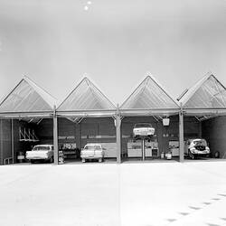 Negative - Service Station Repair Workshop, Doncaster, Victoria, 1969