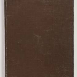 Brown cloth bound book.