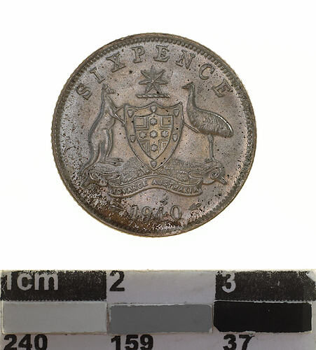 Coin - Sixpence, Australia, 1940, photographed by Museums Victoria