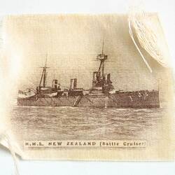 Silk Cigarette Card - HMS New Zealand, Battle Cruiser, 1914-1918
