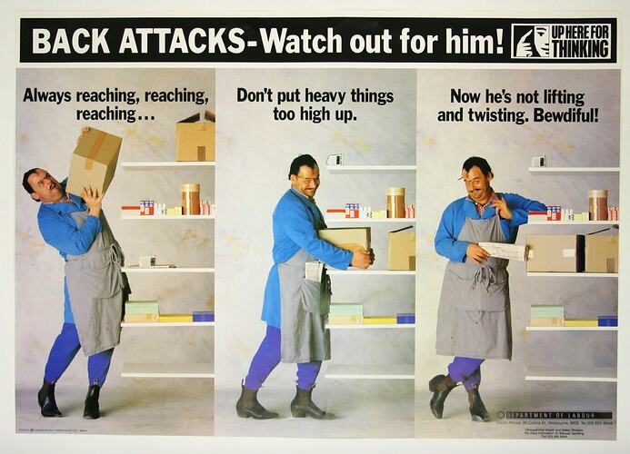 Poster - Department of Labour, "Back Attacks"