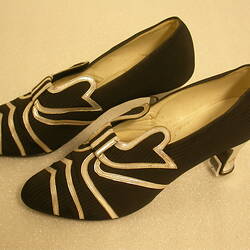 Pair of Shoes - Court, Black and Silver