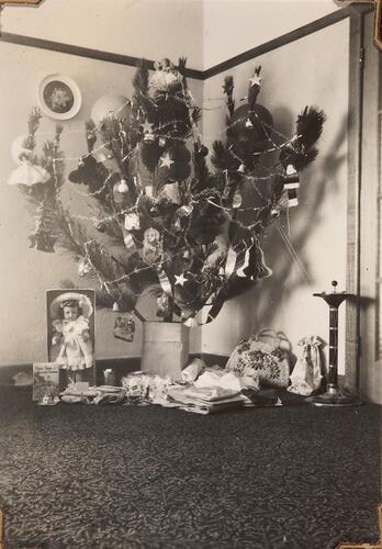 Digital Photograph - Christmas Tree with Presents Beneath, Lounge room, Coburg, 1953