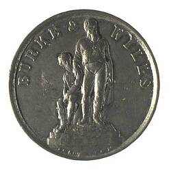Silver medal with figures.