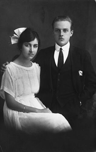 Portrait of young man and woman.