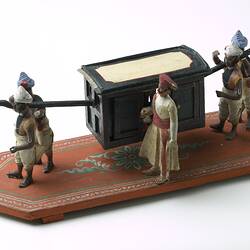 Indian Figure - Palanquin With Officer Inside, Pune, Clay, circa 1867