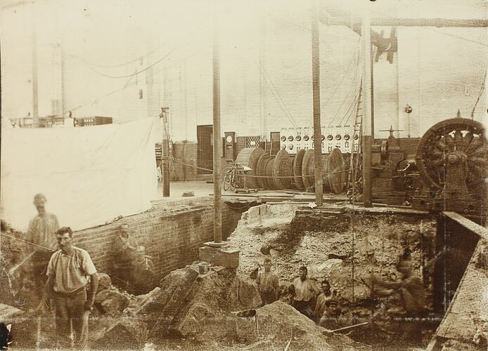 Photograph - Melbourne Electric Supply Co, Excavation Work, Richmond, Victoria, 27th January 1911