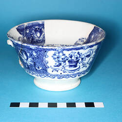 Tea Cup - Whiteware, Blue Transfer-printed, Classical Scene, Copeland, England, Stoke-on-Trent, 1847-1867 (Fragment)