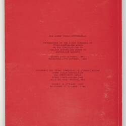 Conference Proceedings - the First Congress for Italo-Australian Women, 1985
