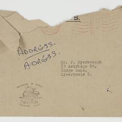Envelope - from High Commissioner for Australia, Myerscough, 1963