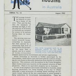 Booklet - Facts About Housing in Australia, 1962