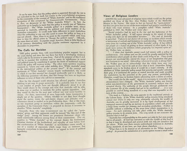 Booklet - 'White Australia: Today's Dilemma', 7 Oct 1957
