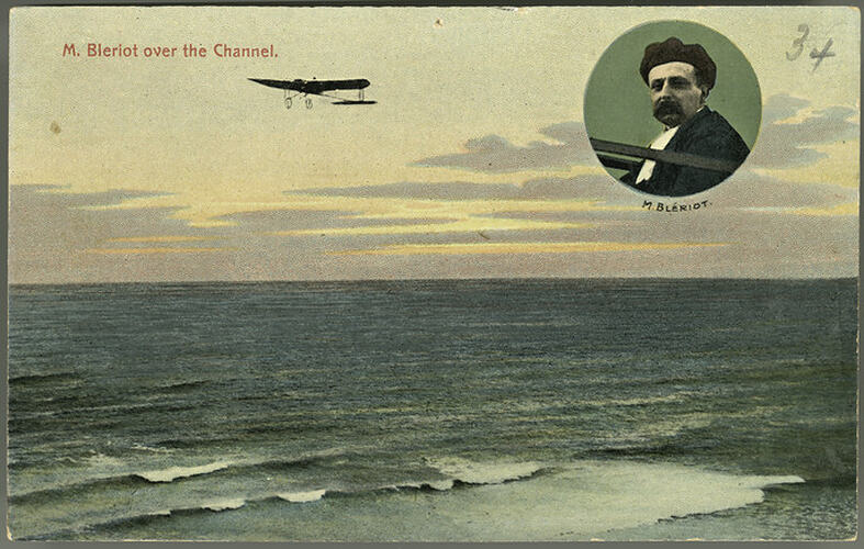 Postcard - 'M. Bleriot over the Channel', 25 July 1909