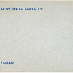 Envelope - P & O Lines, Embarkation Notice, circa 1950s