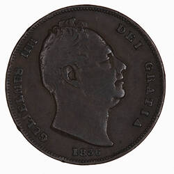 Coin - Farthing, William IV, Great Britain, 1836 (Obverse)
