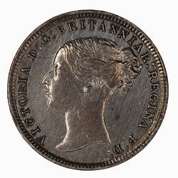 Coin - Threepence, Queen Victoria, Great Britain, 1877 (Obverse)