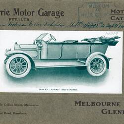 Catalogue - Glenferrie Motor Garage, Pty Ltd, Motor Cars, 1912-1913