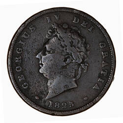Coin - Penny, George IV, Great Britain, 1825 (Obverse)