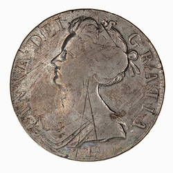 Coin - Crown 5 Shillings, Queen Anne, Great Britain, 1707 (Obverse)