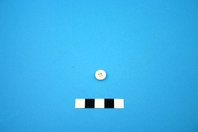 Button - Ceramic, 4 Hole, Sew Through, Prosser, 1840-circa 1950