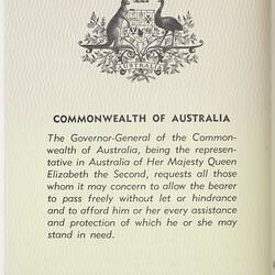White passport page with black printing.