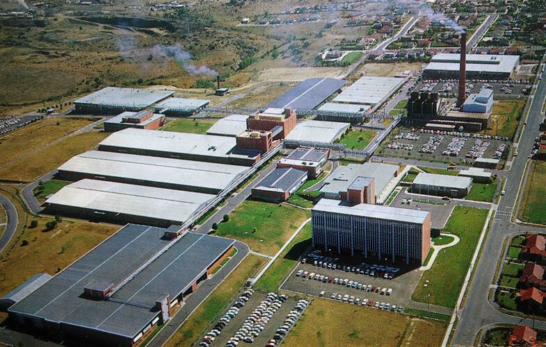 Postcard -  Kodak Australasia Pty Ltd, Aerial View of Kodak Factory, Coburg, circa 1965