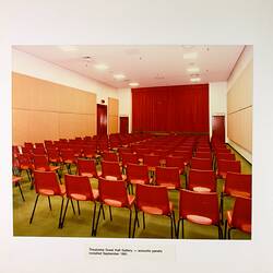 Photograph - Acoustic Panels Installed in Theatrette, Royal Exhibition Building, Melbourne, 1981