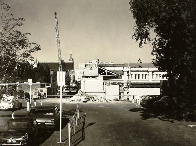 Photograph - Demolition of Royale Ballroom from West, Exhibition Building, Melbourne, 1979