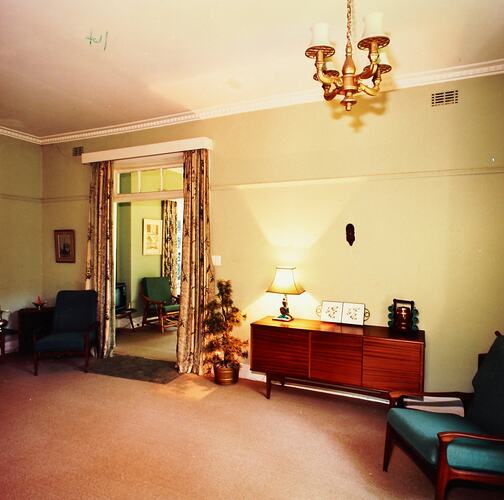 Photograph - The New 'Residency', Lounge Room, Royal Exhibition Building, Melbourne, circa Feb 1985