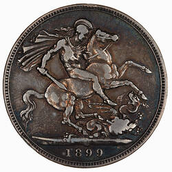 Coin - Crown, Queen Victoria, Great Britain, 1899 (Reverse)