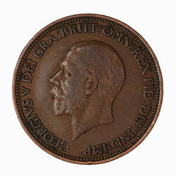 Coin - Halfpenny, George V, Great Britain, 1930 (Obverse)
