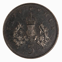 Coin - 5 Pence, Elizabeth II, Great Britain, 1988 (Reverse)