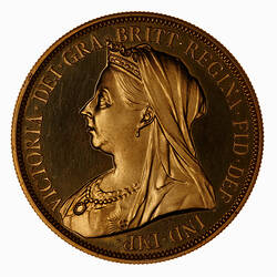 Proof Coin - 5 Pounds, Queen Victoria, Great Britain, 1893 (Obverse)
