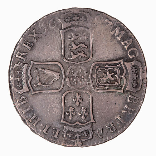 Coin - Halfcrown, William III, Great Britain, 1697 (Reverse)
