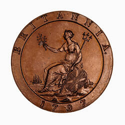 Coin - Penny, George III, Great Britain, 1797 (Reverse)