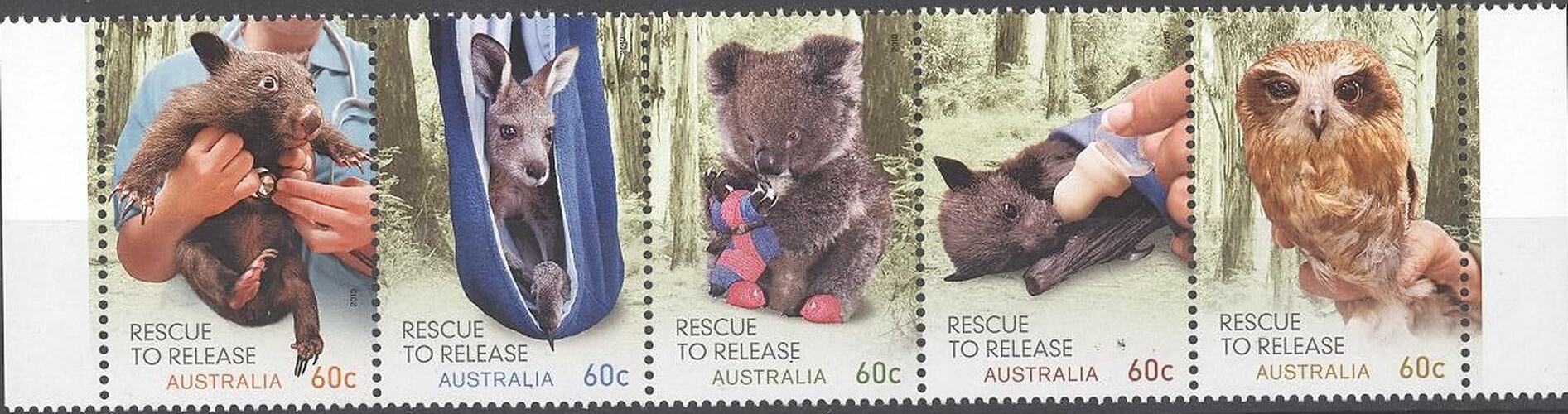 Stamps - Wildlife Caring: Rescue to Release, 60 cents, Australia , 5 Oct 2010