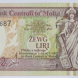 Bank Note - 2 Liri, Malta, 1967