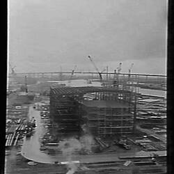 Negative - Newport Power Station & West Gate Bridge Under Construction, Lower Yarra, Melbourne, Victoria, May 1978