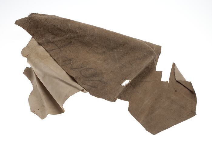 Leather Sample Remnant- Upper Shoe, Cream, 1930s-1970s