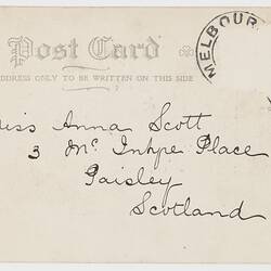 Postcard - Bourke Street, Melbourne, To Anna Scott from Dorothy Flinn, circa 1904-1907