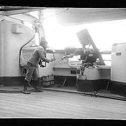 Glass Negative - George Beckett on HMS Royal Arthur, Port Melbourne, Victoria, Nov 1898