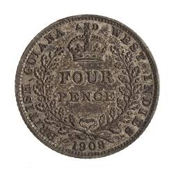 Coin - 4 Pence, British Guiana & West Indies, 1908