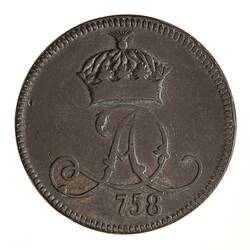 Coin - 1 Penny, Isle of Man, 1758